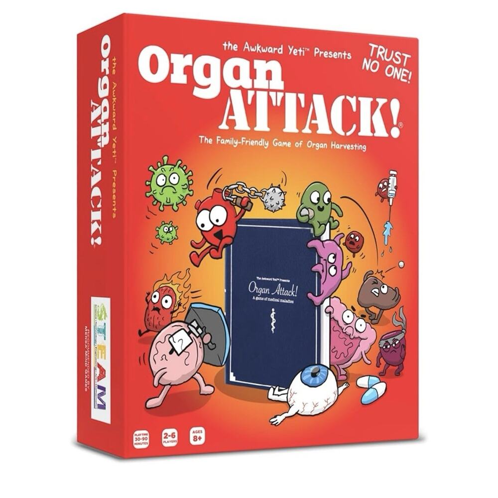Organ ATTACK Tabletop Card Game Family Friendly, The Awkward Yeti Age 8+ STEAM